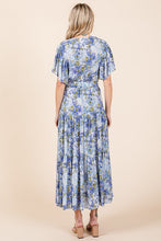 将图片加载到图库查看器,New Summer Floral Tie Waist Flutter Sleeve Tiered Dress For Women – Feminine, Elegant, Cheerful, Bohemian Chic, Flowy & Graceful