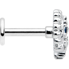 Load image into Gallery viewer, 16G 1/4 Blue Clear Gem Abstract Arch Labret