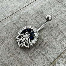 将图片加载到图库查看器,Clear Blue Gem Abstract Arch Belly Ring