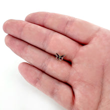 Load image into Gallery viewer, 16G 5/16 Gold Tone Red White Blue Butterfly Labret Monroe Tragus