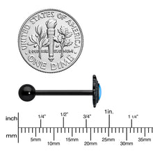 Load image into Gallery viewer, White Tourmaline Black Filigree Fairy Tale Barbell Tongue Ring