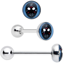 Load image into Gallery viewer, Licensed Friday the 13th Mask Splatter Barbell Tongue Ring Set of 4