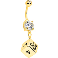 将图片加载到图库查看器,Licensed Dungeons & Dragons Clear CZ Gem Dice Dangle Belly Ring
