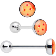 Load image into Gallery viewer, Licensed Dragonball Z Blue Red Star Kanji Barbell Tongue Ring Set of 4