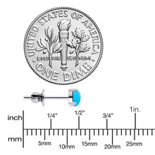Load image into Gallery viewer, 3.5mm Blue Turquoise Stone Implant Grade Titanium Stud Earrings