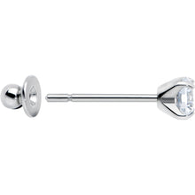 Load image into Gallery viewer, 4mm Clear CZ Gem Implant Grade Titanium Stud Earrings