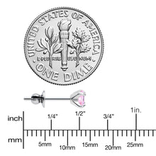 将图片加载到图库查看器,4mm Pink CZ Gem Implant Grade Titanium Stud Earrings