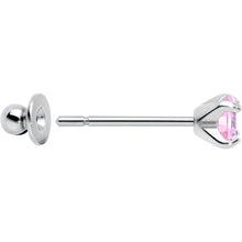 将图片加载到图库查看器,4mm Pink CZ Gem Implant Grade Titanium Stud Earrings