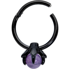 将图片加载到图库查看器,16G 3/8 Purple Amethyst Black Claw Hand Hinged Segment Ring