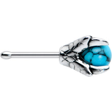 Load image into Gallery viewer, 20G 1/4 Blue Turquoise Claw Hand Halloween Nose Bone