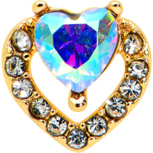 Load image into Gallery viewer, 16G 5/16 Aurora Clear Gem Rococo Heart Labret Monroe Tragus
