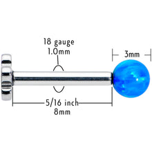 将图片加载到图库查看器,16G 5/16 Blue Synthetic Opal Titanium Threadless Flower Labret