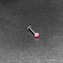 Load image into Gallery viewer, 16G 5/16 Pink Synthetic Opal Titanium Threadless Flower Labret