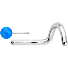 Load image into Gallery viewer, 18G 1/4 Blue Synth Opal G23 Titanium Threadless Left Nose Screw