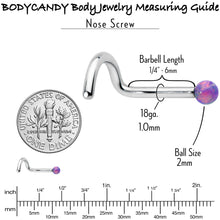 将图片加载到图库查看器,18G 1/4 Purple Synth Opal G23 Titanium Threadless Left Nose Screw
