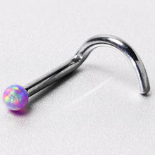 将图片加载到图库查看器,18G 1/4 Purple Synth Opal G23 Titanium Threadless Left Nose Screw