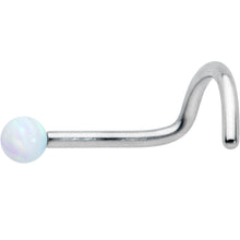 将图片加载到图库查看器,20G 1/4 White Synth Opal G23 Titanium Threadless Left Nose Screw