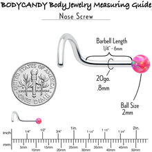 Load image into Gallery viewer, 20G 1/4 Pink Synth Opal G23 Titanium Threadless Left Nose Screw