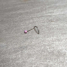 将图片加载到图库查看器,20G 1/4 Purple Synth Opal G23 Titanium Threadless Left Nose Screw