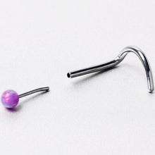 将图片加载到图库查看器,20G 1/4 Purple Synth Opal G23 Titanium Threadless Left Nose Screw