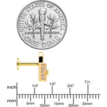 Load image into Gallery viewer, 16G 1/4 Clear CZ Gem Gold Tone Lock It Up Labret