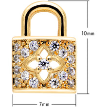 Load image into Gallery viewer, 16G 5/16 Clear CZ Gem Gold Tone Lock It Up Labret Monroe Tragus
