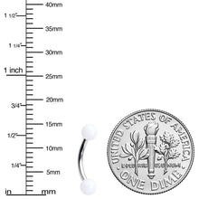 Load image into Gallery viewer, 16G 5/16 Matte White Aurora Curved Eyebrow Ring