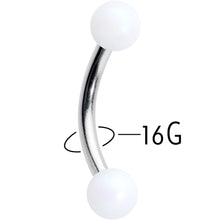 Load image into Gallery viewer, 16G 5/16 Matte White Aurora Curved Eyebrow Ring