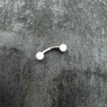 Load image into Gallery viewer, 16G 5/16 Matte White Aurora Curved Eyebrow Ring