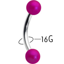 Load image into Gallery viewer, 16G 5/16 Matte Purple Aurora Curved Eyebrow Ring