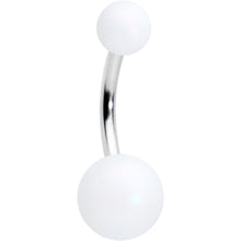 Load image into Gallery viewer, Matte White Aurora Ends Belly Ring