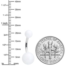 Load image into Gallery viewer, Matte White Aurora Ends Belly Ring