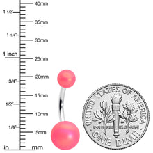 Load image into Gallery viewer, Matte Pink Aurora Ends Belly Ring