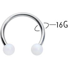 Load image into Gallery viewer, 16G 3/8 Matte White Aurora Horseshoe Circular Barbell