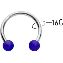 Load image into Gallery viewer, 16G 3/8 Matte Blue Aurora Horseshoe Circular Barbell