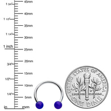 Load image into Gallery viewer, 16G 3/8 Matte Blue Aurora Horseshoe Circular Barbell