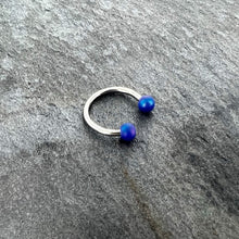 Load image into Gallery viewer, 16G 3/8 Matte Blue Aurora Horseshoe Circular Barbell