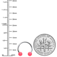 Load image into Gallery viewer, 16G 3/8 Matte Pink Aurora Horseshoe Circular Barbell