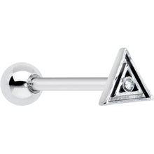 将图片加载到图库查看器,Clear Gem Double Triangle Barbell Tongue Ring