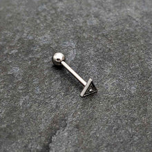 将图片加载到图库查看器,Clear Gem Double Triangle Barbell Tongue Ring