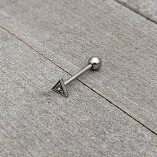 将图片加载到图库查看器,Clear Gem Double Triangle Barbell Tongue Ring
