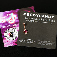 将图片加载到图库查看器,Clear Red Gem Rose Gold Tone Octagram Star Belly Ring