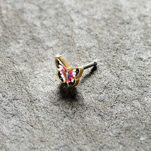 Load image into Gallery viewer, 20G 1/4 Red Blue White Butterfly Nose Bone