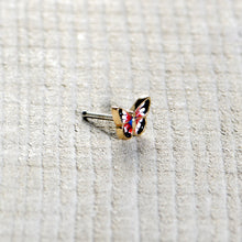 Load image into Gallery viewer, 20G 1/4 Red Blue White Butterfly Nose Bone