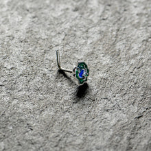 将图片加载到图库查看器,20G 7mm Spring Flower Green Blue L Shape Nose Ring