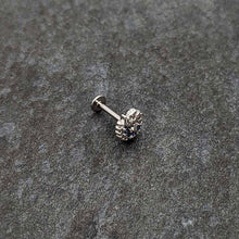 Load image into Gallery viewer, 16G 5/16 Blue Clear Gem Abstract Arch Labret Monroe Tragus