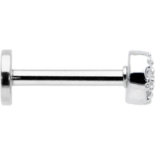 Load image into Gallery viewer, 16G 5/16 Clear CZ Gem Internal Thread Infinity Sign Labret Tragus
