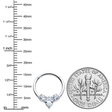 Load image into Gallery viewer, 16G 3/8 Clear CZ Gem Triple Elegance Hinged Segment Ring