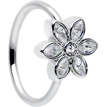 Load image into Gallery viewer, 20G 5/16 Clear Gem Fancy Flower Seamless Nose Hoop