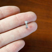 Load image into Gallery viewer, 20G 1/4 Clear Gem Texture Glam Faux Hoop L Shape Nose Ring
